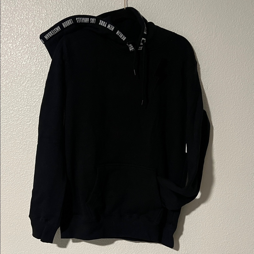 Volcom Black Hoodie with Text Detail